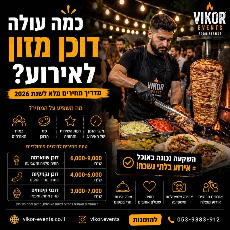 כמה עולה דוכן מזון לאירוע – כל מה שצריך לדעת לפני שמזמינים