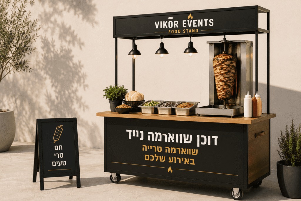 לאיזה אירועים דוכן שווארמה מתאים דוכן שווארמה נייד מתאים מאוד לאירועי חברה. העובדים ניגשים לדוכן, מקבלים מנה חמה וממשיכים ליהנות מהאירוע. בנוסף, הדוכן יוצר שיחות טבעיות ומחבר בין אנשים.