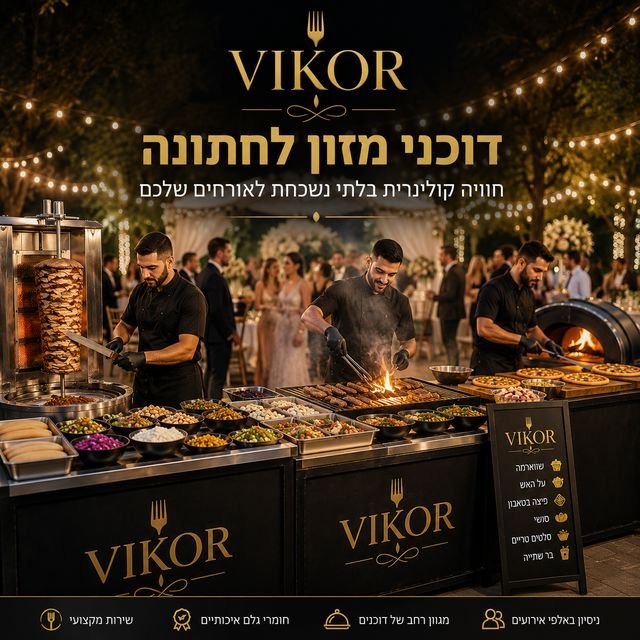 בשנים האחרונות יותר זוגות בוחרים לשלב דוכני מזון כחלק בלתי נפרד מחוויית החתונה. במקום להסתפק בארוחה המסורתית, הם יוצרים מתחם קולינרי עשיר שמעניק לאורחים חופש בחירה, מגוון רחב של מנות וחוויה הרבה יותר אינטראקטיבית.