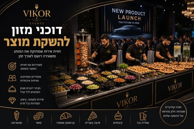 דוכני מזון להשקת מוצר תורמים לאווירה, מעודדים שיחות ומחזקים את חוויית המותג. הם מאפשרים לאורחים לבחור, לנוע וליהנות מהאירוע בלי לעצור את הפעילות העסקית.
