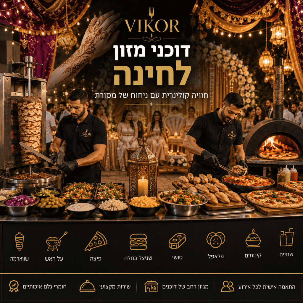 טקס החינה הוא אחד האירועים המיוחדים והמרגשים ביותר לפני החתונה. בני המשפחה, החברים והאורחים מתכנסים יחד כדי לחגוג, לשמוח ולהעניק לזוג המאושר ערב מלא במסורת, מוזיקה ואוכל משובח. לכן אין פלא שיותר ויותר זוגות בוחרים לשלב דוכני מזון במקום הגשה מסורתית בלבד.