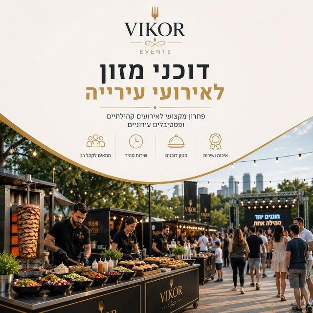 דוכני מזון לאירועי עירייה מעניקים חוויית אירוח איכותית, מגוונת ומקצועית. כאשר בוחרים חברה מנוסה ומתכננים נכון את מתחם האוכל, המבקרים נהנים משירות מהיר, מאוכל טרי ומאירוע שנשאר בזיכרון לאורך זמן.